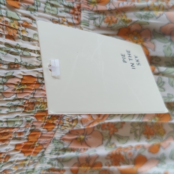 NEW Pies in the Sky Floral Lace Up Back Maxi Dress Orange 3X bohemian peasant - Picture 7 of 9